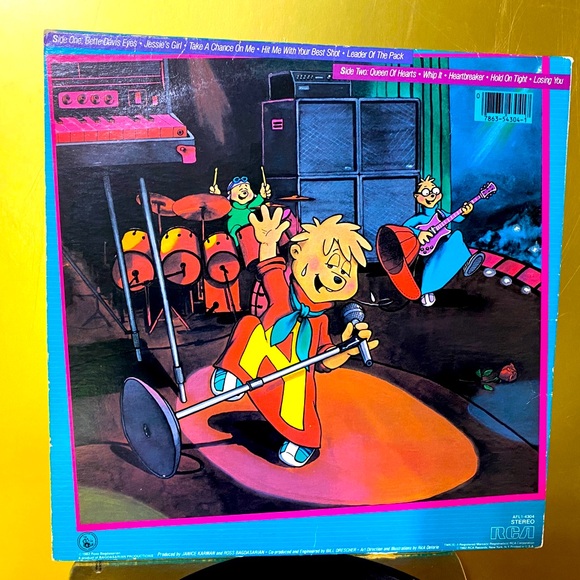 CHIPMUNK ROCK 80’s ALVIN, SIMON & THEODORE VINYL RCA RECORD ALBUM & SLEEVE 12” - Picture 3 of 15